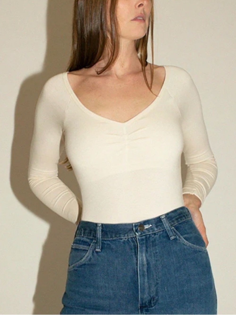 ARQ Cream Long Sleeve Bodysuit